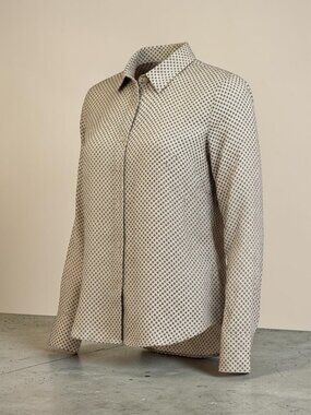 Massimo Dutti Geometric Print Button Down Blouse Long Sleeved  Size 08